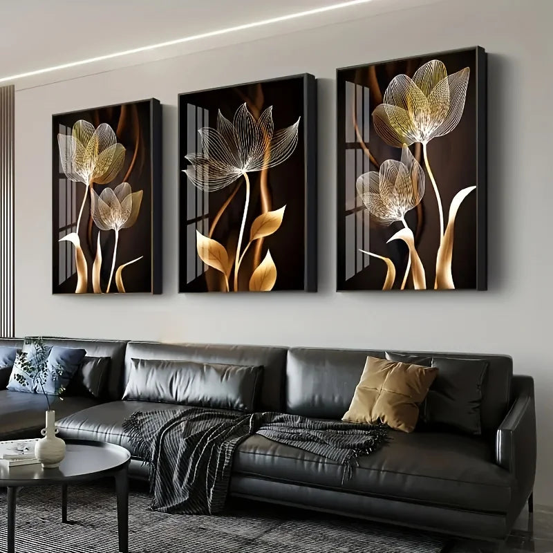 Golden Flower Wall Art