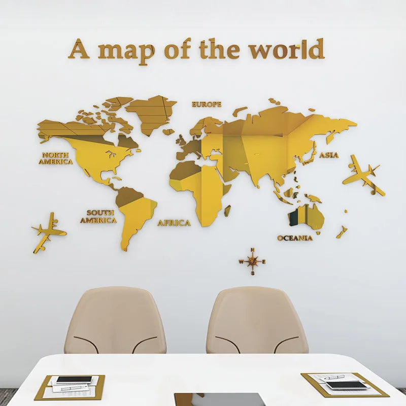 3D World Map Wall
